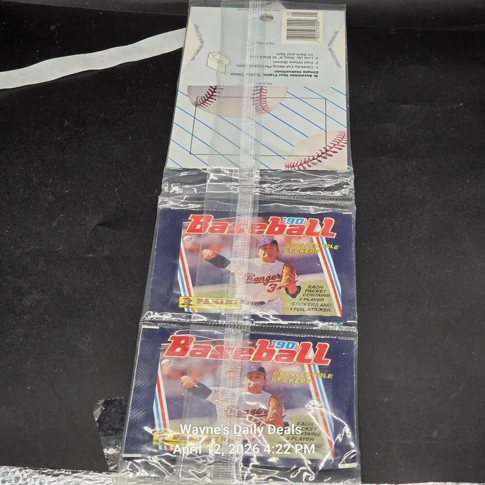 1990 Panini Baseball Sticker Packs Sealed – Vintage MLB - Picture 2 of 3